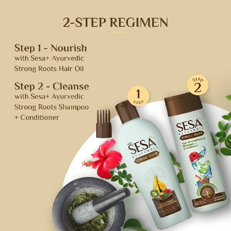 Sesa Ayurvedic Strong Roots Hair Shampoo And Conditioner, 200 ml-5.webp